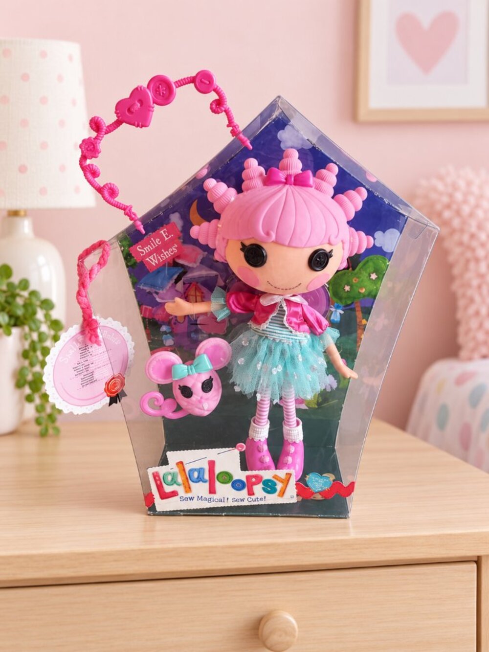Lalaloopsy Smile E. Wishes 12” Doll & Pet Mouse NIB Rare—Box Damage